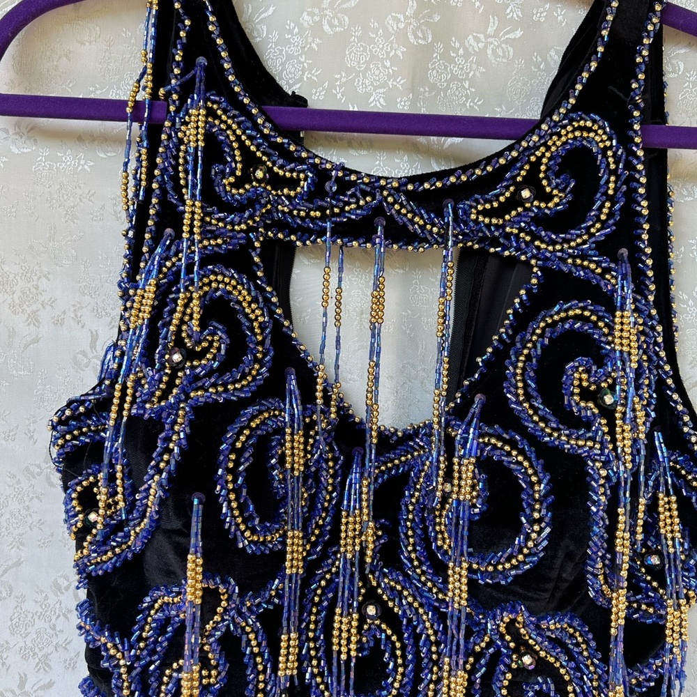 VINTAGE VELVET EGYPTIAN BEADED DRESS